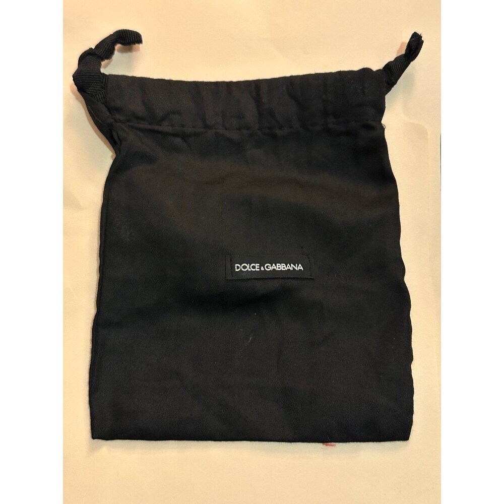 Dolce & Gabbana Black Dust Bag Drawstring Pouch 5 x 7 in